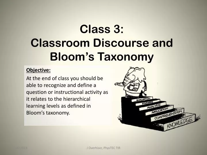 class 3 classroom discourse and bloom s taxonomy