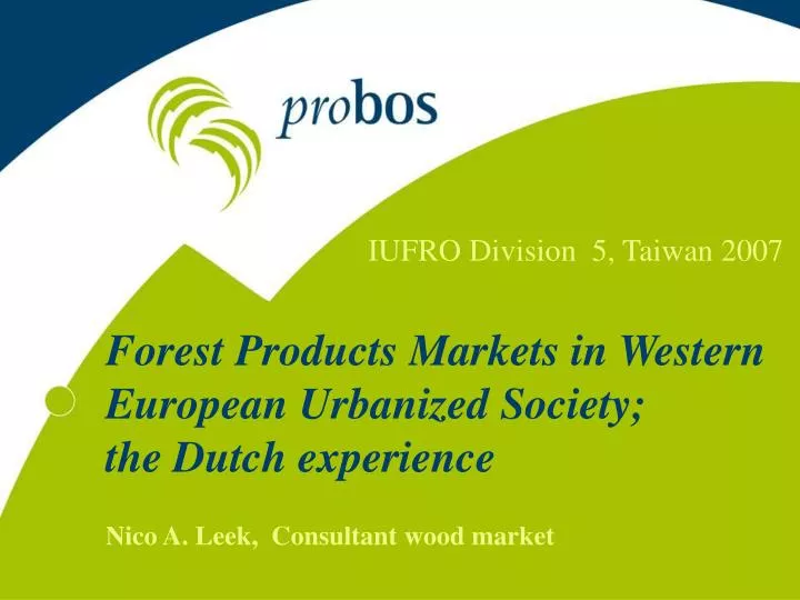 forest products markets in western european urbanized society the dutch experience