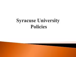 Syracuse University Policies