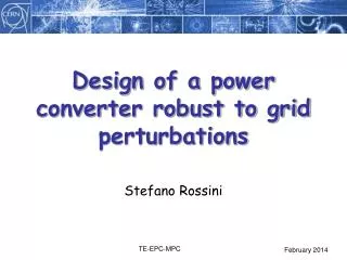 Design of a power converter robust to grid perturbations