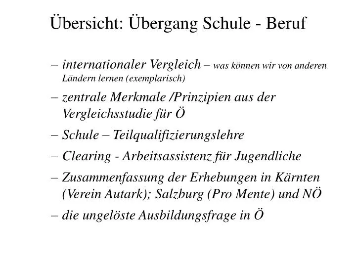 bersicht bergang schule beruf