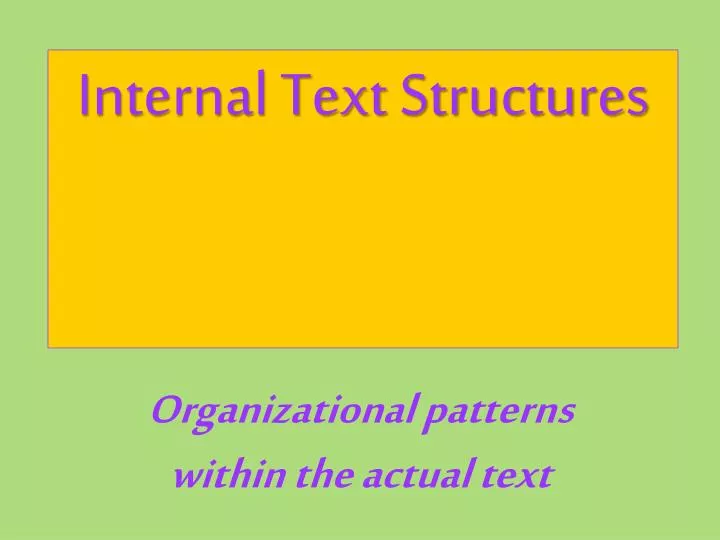 organizational patterns within the actual text