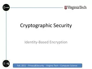 Cryptographic Security