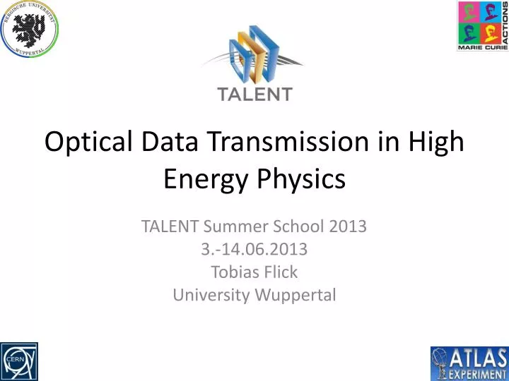 optical data transmission in high energy physics