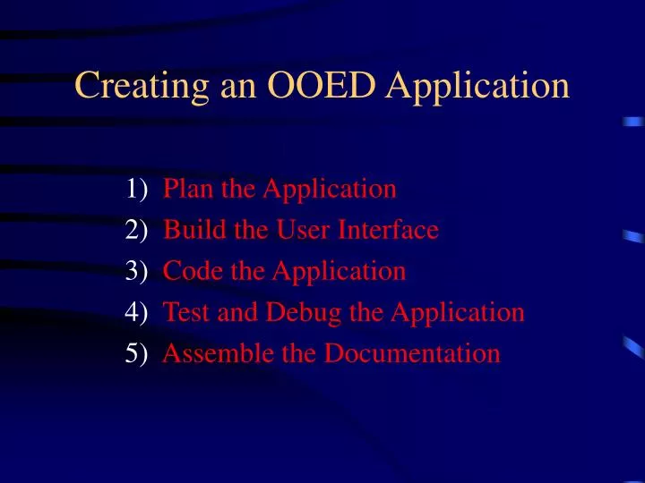 creating an ooed application