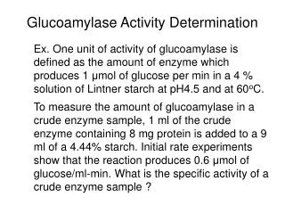 Glucoamylase Activity Determination