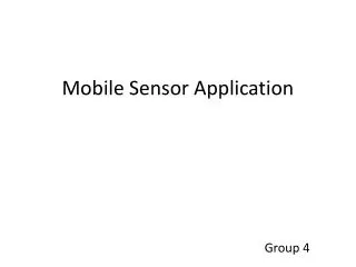 Mobile Sensor Application