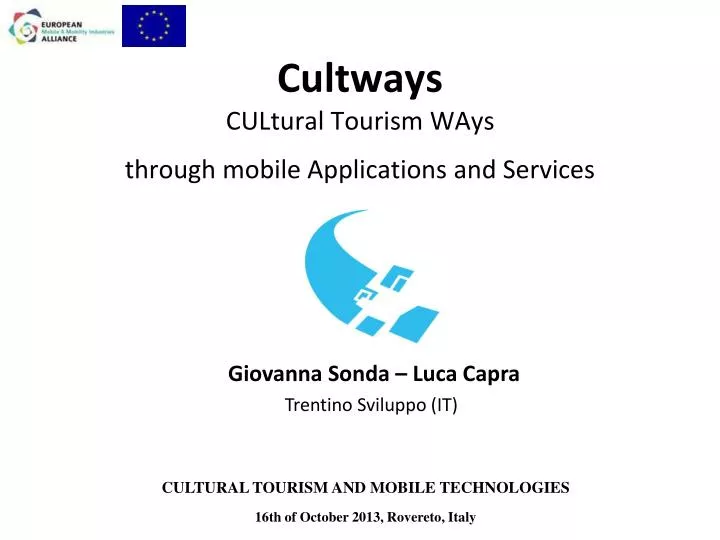 cultways cultural tourism ways through mobile applications and services