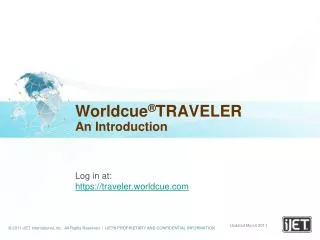 Worldcue ® TRAVELER An Introduction