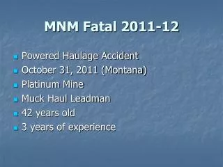MNM Fatal 2011-12