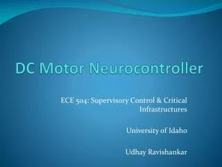 DC Motor Neurocontroller