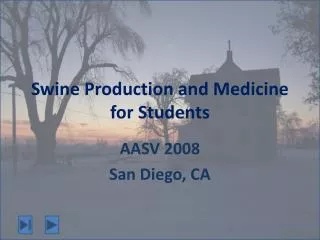 Swine Production and Medicine for Students