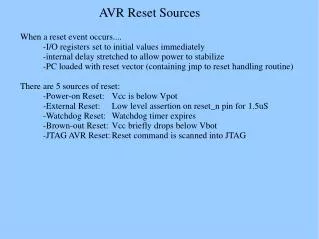 AVR Reset Sources