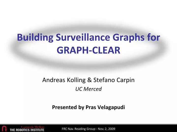 building surveillance graphs for graph clear