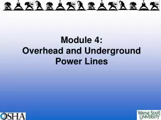 Module 4: Overhead and Underground Power Lines