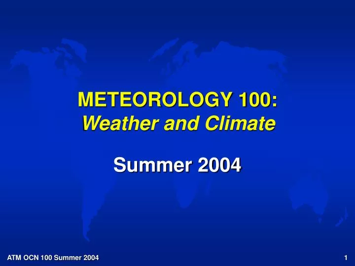 meteorology 100 weather and climate