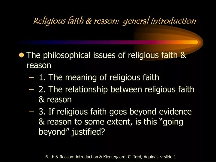 religious faith reason general introduction