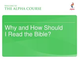 Why and How Should I Read the Bible?