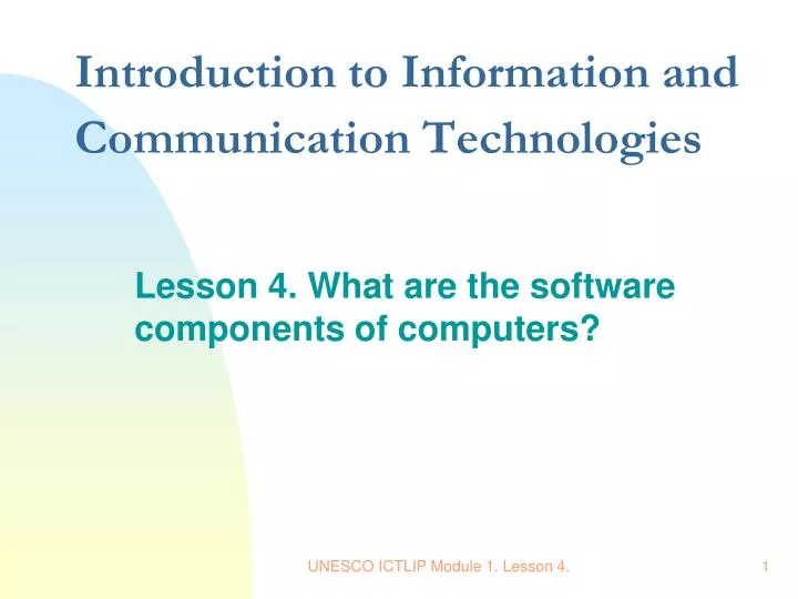 introduction to information and communication technologies