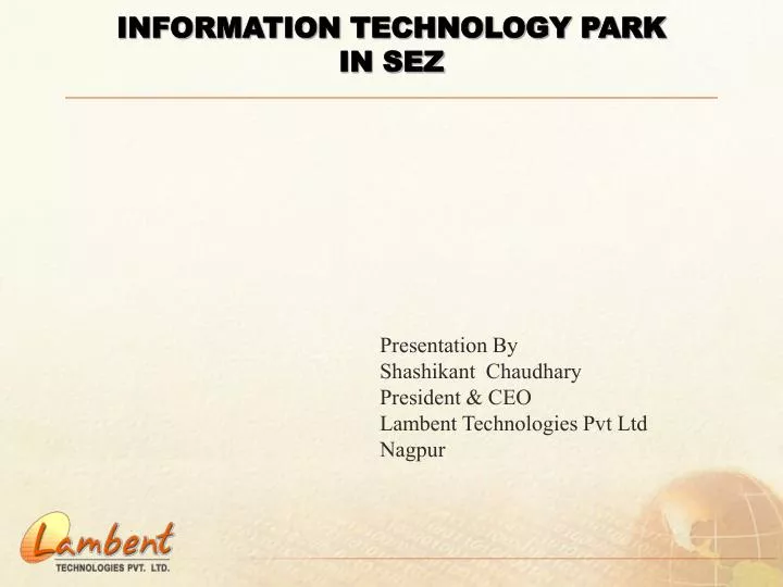 information technology park in sez