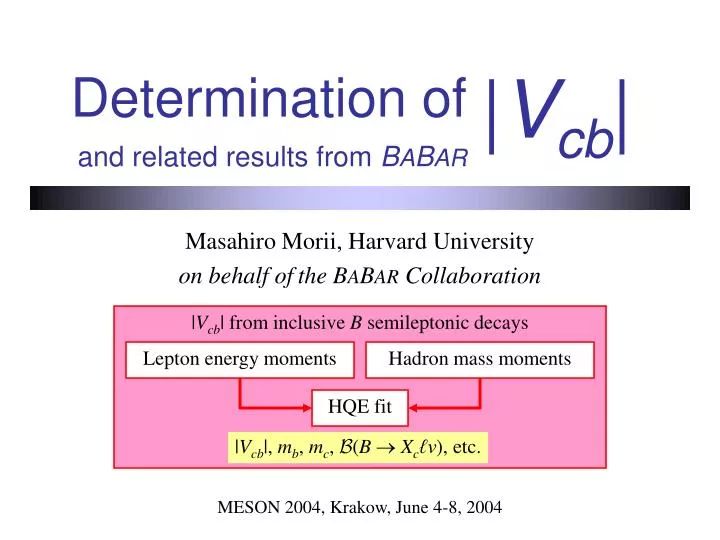 determination of and related results from b a b ar