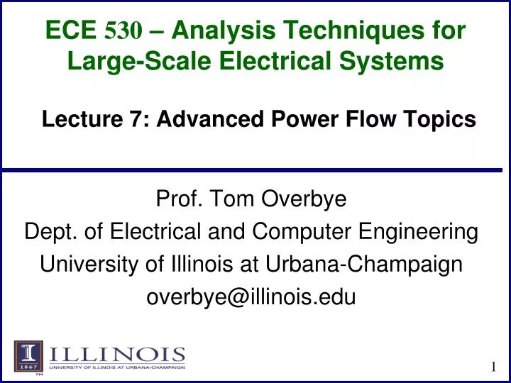 ece 530 analysis techniques for large scale electrical systems