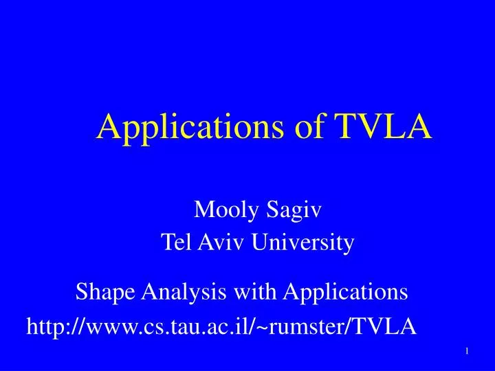 applications of tvla