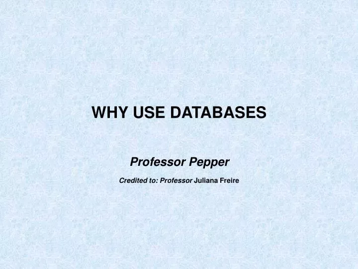 why use databases