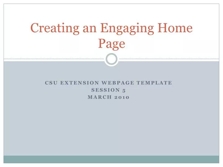 creating an engaging home page