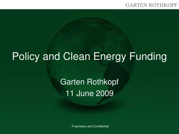 policy and clean energy funding