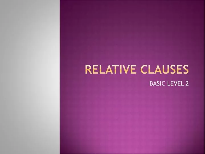 relative clauses