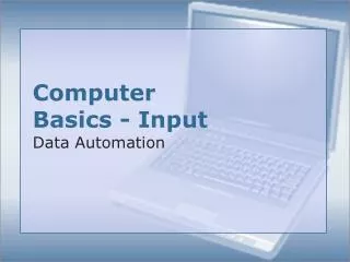 Computer Basics - Input