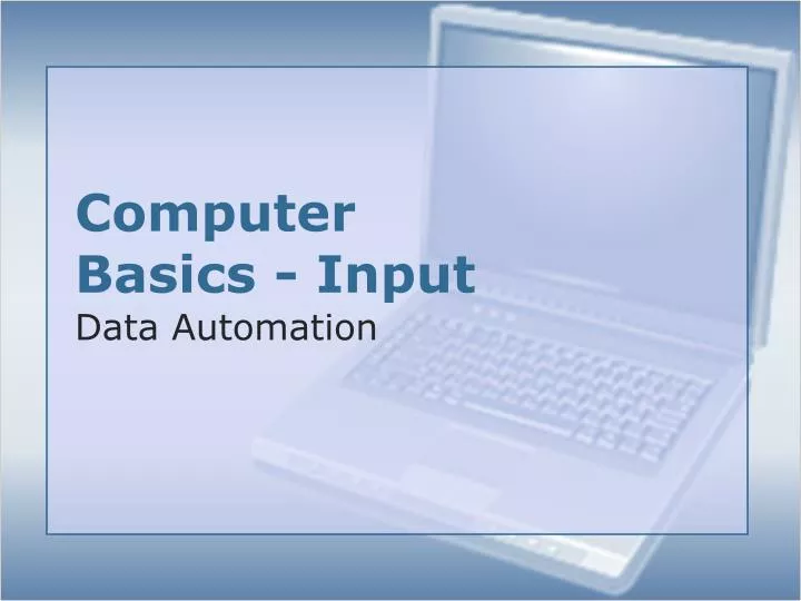 computer basics input
