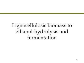 Lignocellulosic biomass to ethanol-hydrolysis and fermentation
