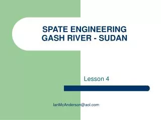 SPATE ENGINEERING GASH RIVER - SUDAN