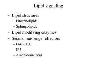 Lipid signaling