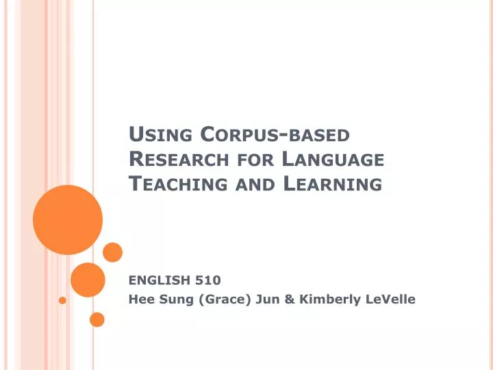 using corpus based research for language teaching and learning