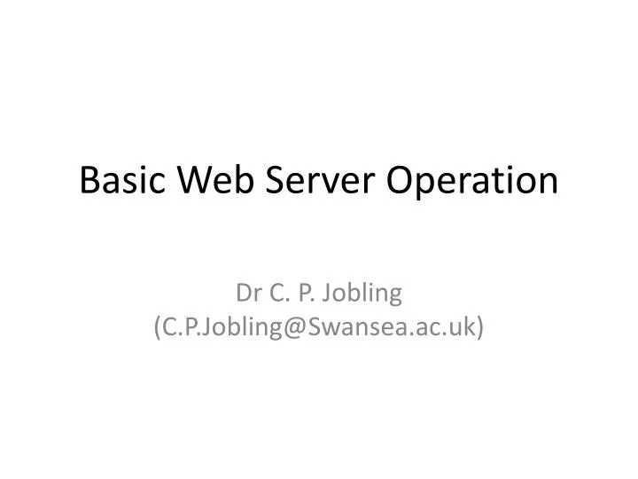 basic web server operation
