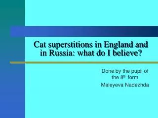 Cat superstitions in England and in Russia: what do I believe?