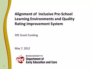 Alignment of Inclusive Pre-School Learning Environments and Quality Rating Improvement System