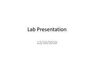 Lab Presentation