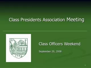 Class Presidents Association Meeting