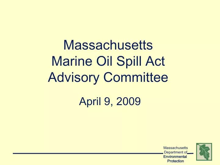 massachusetts marine oil spill act advisory committee