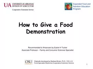 How to Give a Food Demonstration