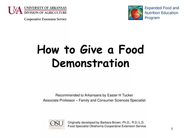 how to give a food demonstration