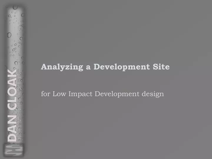 analyzing a development site