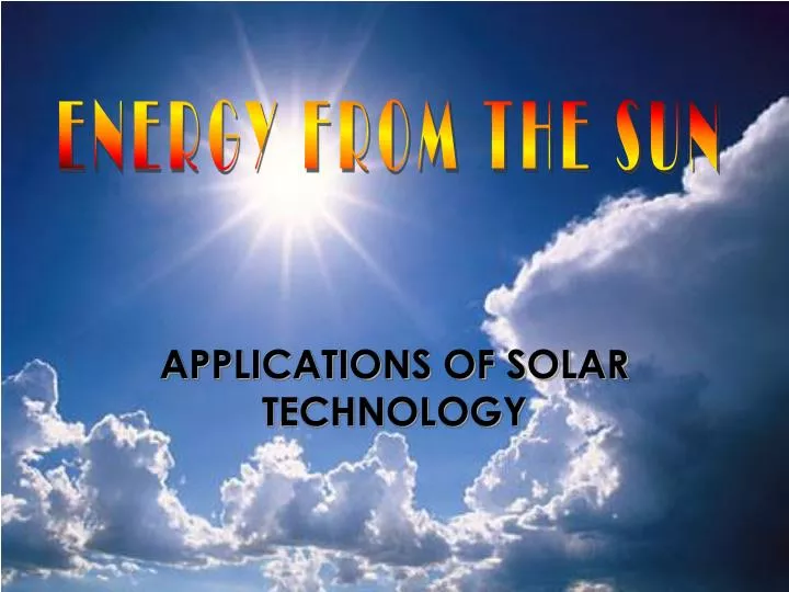 applications of solar technology