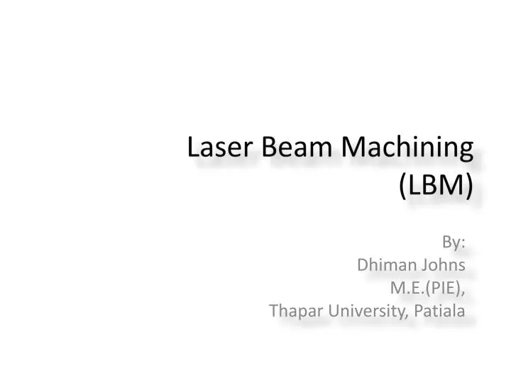 laser beam machining lbm