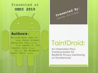 TaintDroid: