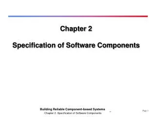 Chapter 2 Specification of Software Components
